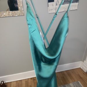 navy blue satin maxi dress Saige Unique Vintage Plus Size occasion:resort-lunch 88cm (33 Options:1 Yard
